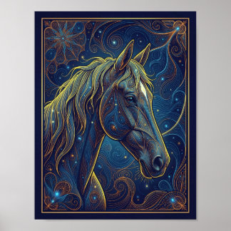 Het Blauwe Paard Droomt Poster