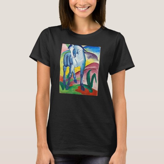 Het blauwe paard Modern Art  Retro Artwork St T-shirt (Voorkant)
