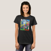Het blauwe paard Modern Art  Retro Artwork St T-shirt (Voorkant volledig)
