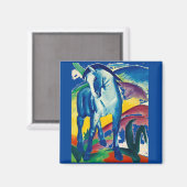 Het blauwe paard van Franz Marc Magneet (Voorkant / Achterkant)