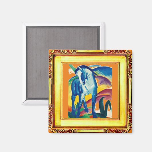 Het blauwe paard van Franz Marc Magneet (Voorkant / Achterkant)
