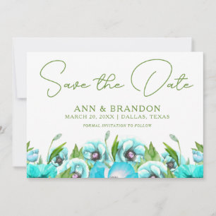 Het blauwe Papiermanuscript van de Waterverf van d Save The Date
