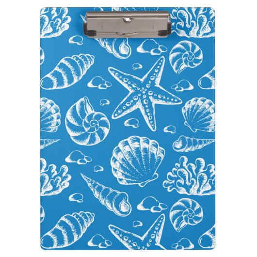 Het blauwe Patroon van het Strand Klembord (Voorkant)