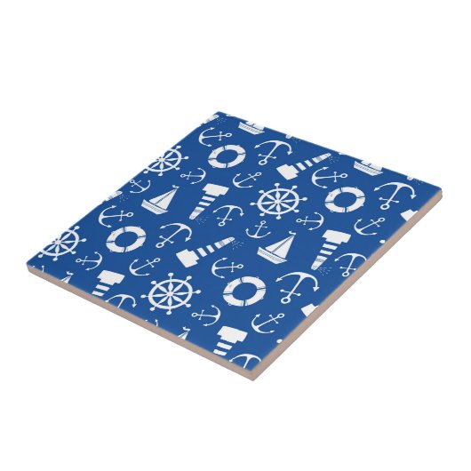 Het blauwe Patroon van het Zee Tegeltje (Zijkant)