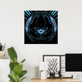 Het blauwe Poster van de Planeet (Thuiskantoor)