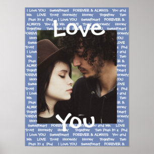 Het blauwe Poster van deze "Love You"-Couple
