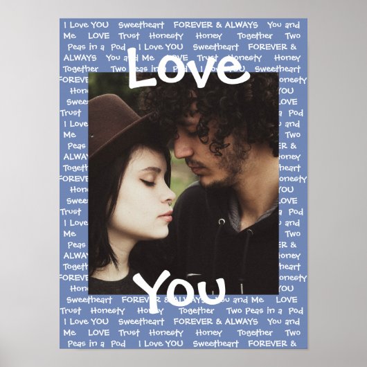 Het blauwe Poster van deze "Love You"-Couple (Voorkant)