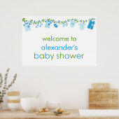 Het blauwe Poster van het Baby shower van de Koud  (Keuken)