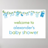Het blauwe Poster van het Baby shower van de Koud  (Voorkant)