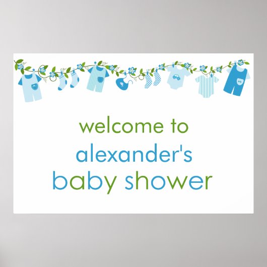 Het blauwe Poster van het Baby shower van de Koud  (Voorkant)