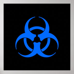 Het blauwe Poster van het Symbool Biohazard
