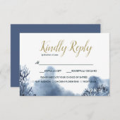 Het blauwe rif | Bruiloft RSVP met maaltijdkeuze (Voorkant / Achterkant)
