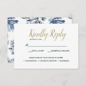 Het blauwe rif | Bruiloft RSVP met maaltijdkeuze (Voorkant / Achterkant)