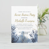 Het blauwe rif | Nautical SWEET SIXTEEN PARTY Kaart (Staand voorkant)