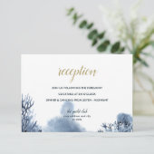 Het blauwe rif | Nautical Wedding receptie Kaart (Staand voorkant)