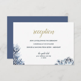 Het blauwe rif | Nautical Wedding receptie Kaart