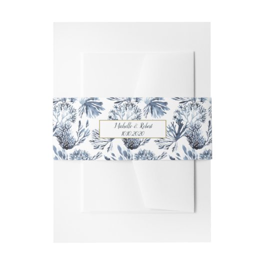 Het blauwe rif | Nautical Wedding Uitnodigingen Wikkel (Voorkant Voorbeeld)