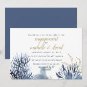 Het blauwe rif | Nautical Wedding VERLOVING Kaart (Voorkant / Achterkant)