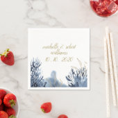 Het blauwe rif | Nautische bruiloft gepersonalisee Servet (Insitu)