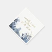 Het blauwe rif | Nautische bruiloft gepersonalisee Servet (Hoek)