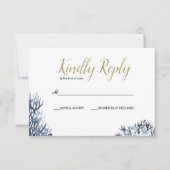 Het blauwe rif | nautische bruiloft RSVP (Voorkant)