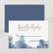 Het blauwe rif | nautische bruiloft RSVP Kaartje (Voorkant / Achterkant)