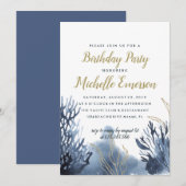 Het blauwe rif | Nautische verjaardag Kaart (Voorkant / Achterkant)