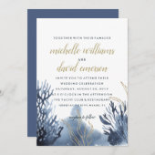 Het blauwe rif | Trouwen in maritieme stijl Kaart (Voorkant / Achterkant)