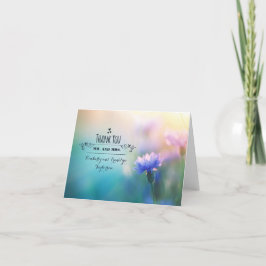 Het blauwe Romantische Huwelijk Wildflower dankt u Bedankkaart