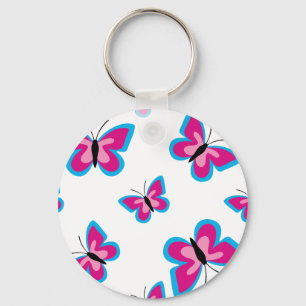Het blauwe Roze Patroon van de Vlinder Sleutelhanger