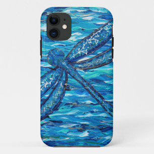 Het blauwe Schilderen van de Libel iPhone 11 Hoesje