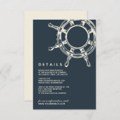 Het blauwe schip | Details van de bruiloft Kaart (Voorkant / Achterkant)