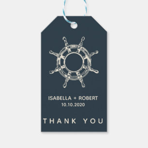 Het Blauwe Schip's Wiel   Bruiloft Dank je WEL GUN Cadeaulabel