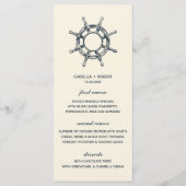 Het Blauwe Schip's Wiel | Nautisch huwelijksmenu Menu (Voorkant)