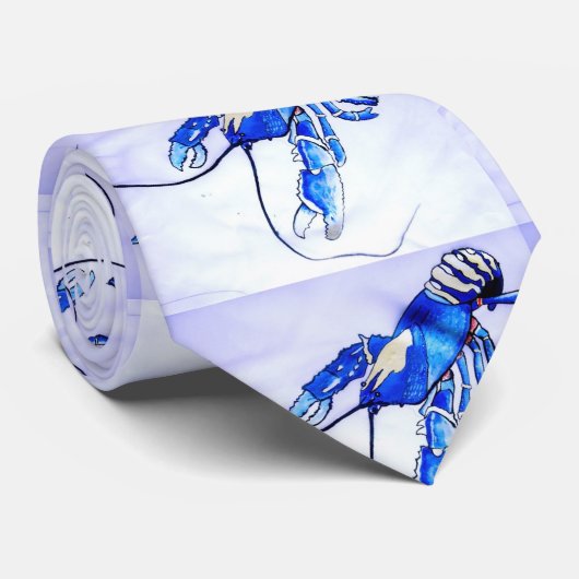 Het blauwe Stropdas van de Lobster - Draag één op (Opgerold)