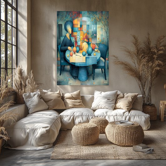 Het Blauwe Tafel Meesterwerk Hernieuwde Interpreta Poster