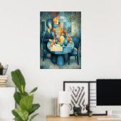 Het Blauwe Tafel Meesterwerk Hernieuwde Interpreta Poster (Thuiskantoor)