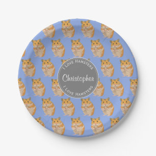 Het blauwe van de liefdeHamsters van I Patroon van Papieren Bordje