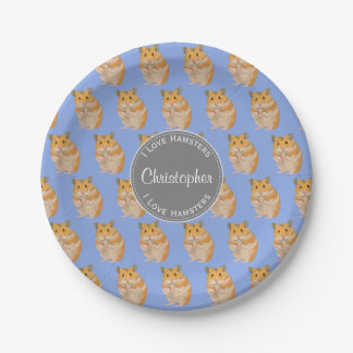 Het blauwe van de liefdeHamsters van I Patroon van Papieren Bordje