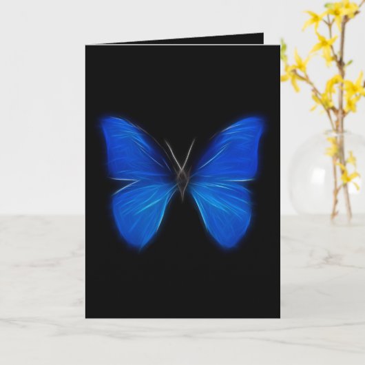 Het blauwe Vliegende Insect van de Vlinder Kaart (Gele Bloem)