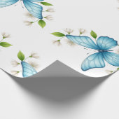 Het blauwe vlinder Inpakpapier (Hoek)