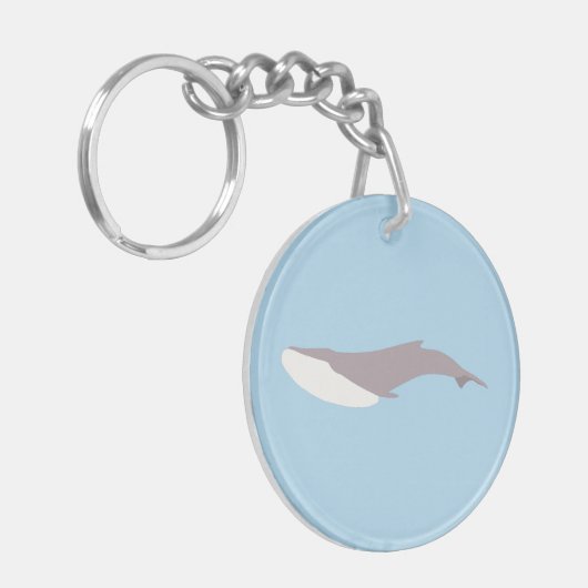 Het blauwe walvis kleurenblok sleutelhanger (Voorkant Links)