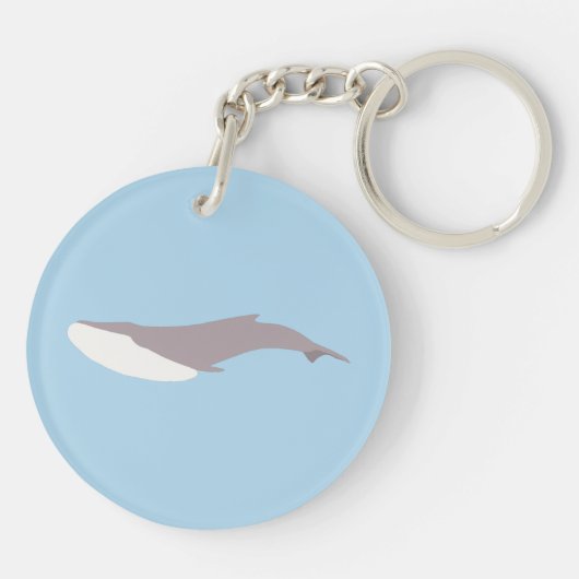 Het blauwe walvis kleurenblok sleutelhanger (Achterkant)