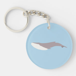 Het blauwe walvis kleurenblok sleutelhanger