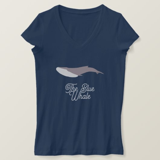 Het blauwe walvis kleurenblok t-shirt (Design voorkant)