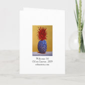 Het blauwe Wenskaart/de Uitnodiging van de Ananas (Achterkant)