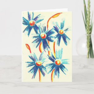 Het blauwe Wenskaart van Bloemen Kaart