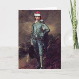 Het blauwe Wenskaart van de Kerstman van de Jongen Feestdagen Kaart