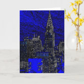 Het blauwe Wenskaart van de Stad van New York van Kaart (Gele Bloem)