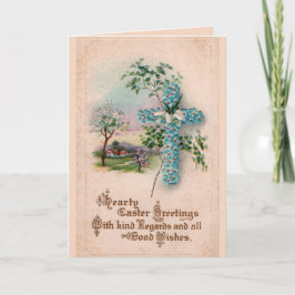 Het blauwe Wenskaart van Pasen van de Bloem Dwars Feestdagen Kaart